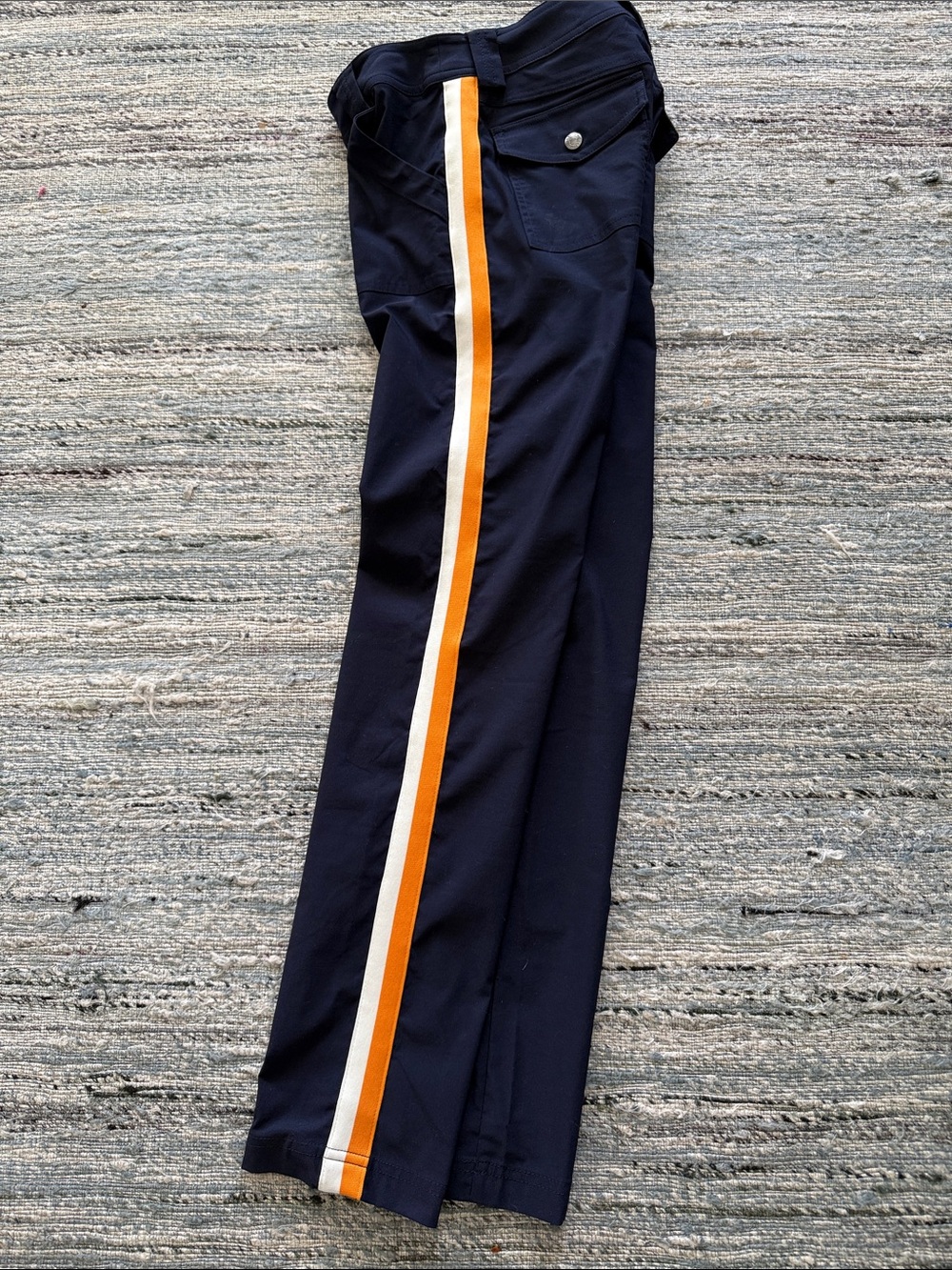 ANATOMIE Navy Pants with Orange and White Side Stripe